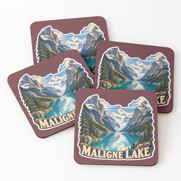Item preview, Maligne Lake Jasper National Park Vintage Travel Print designed and sold by PinUpPizzazz.
