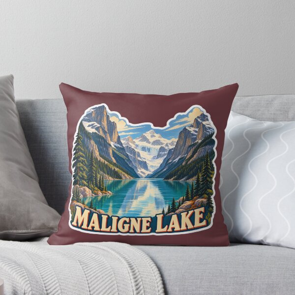 Item preview, Maligne Lake Jasper National Park Vintage Travel Print designed and sold by PinUpPizzazz.