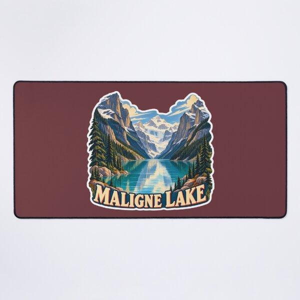 Item preview, Maligne Lake Jasper National Park Vintage Travel Print designed and sold by PinUpPizzazz.