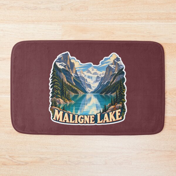 Item preview, Maligne Lake Jasper National Park Vintage Travel Print designed and sold by PinUpPizzazz.