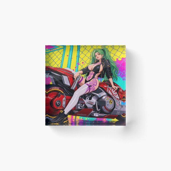 Item preview, Nyx Vex: Street Machine – Cyberpunk Motorcycle Girl designed and sold by JackDraws88.
