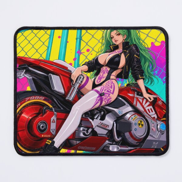Item preview, Nyx Vex: Street Machine – Cyberpunk Motorcycle Girl designed and sold by JackDraws88.