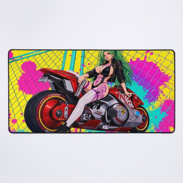 Item preview, Nyx Vex: Street Machine – Cyberpunk Motorcycle Girl designed and sold by JackDraws88.