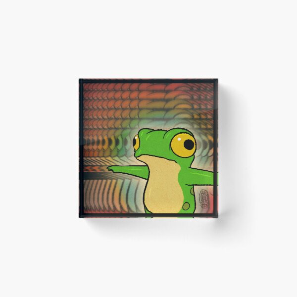 Item preview, Frog Dissociating Dissociation Panel 4 Funny Comic Meme Relatable Animal Asian Art Illustration designed and sold by DingHuArt.