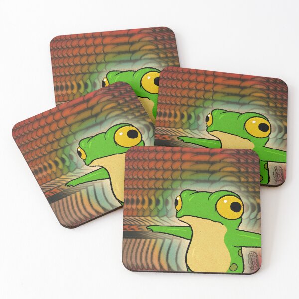Item preview, Frog Dissociating Dissociation Panel 4 Funny Comic Meme Relatable Animal Asian Art Illustration designed and sold by DingHuArt.