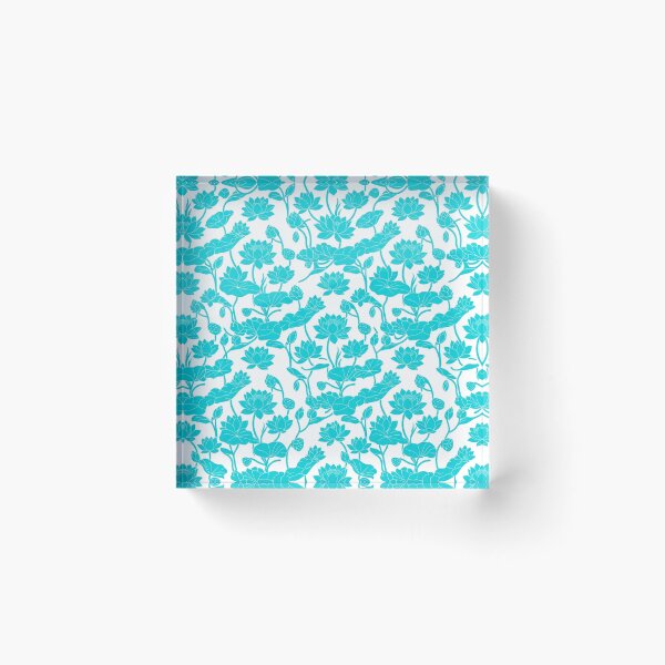Item preview, Turquoise Lotus Floral Botanical Seamless Pattern designed and sold by Owcomm.