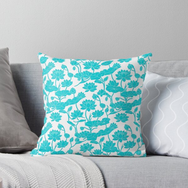 Item preview, Turquoise Lotus Floral Botanical Seamless Pattern designed and sold by Owcomm.