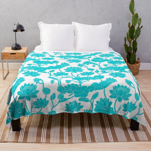 Item preview, Turquoise Lotus Floral Botanical Seamless Pattern designed and sold by Owcomm.