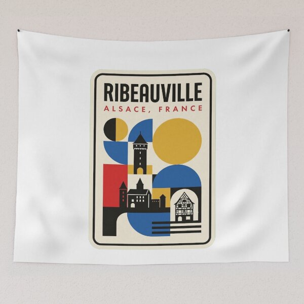 Item preview, Retro Ribeauville Bauhaus Geometric Skyline designed and sold by k3rstman1.
