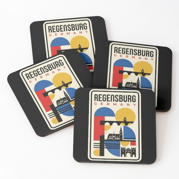 Item preview, Retro Regensburg Bauhaus Geometric Skyline designed and sold by k3rstman1.