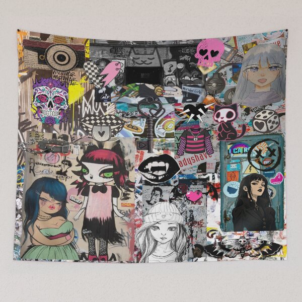 Item preview, Mall Goth Urban Streetwear Stickerbomb Collage designed and sold by Side By Side Studio.