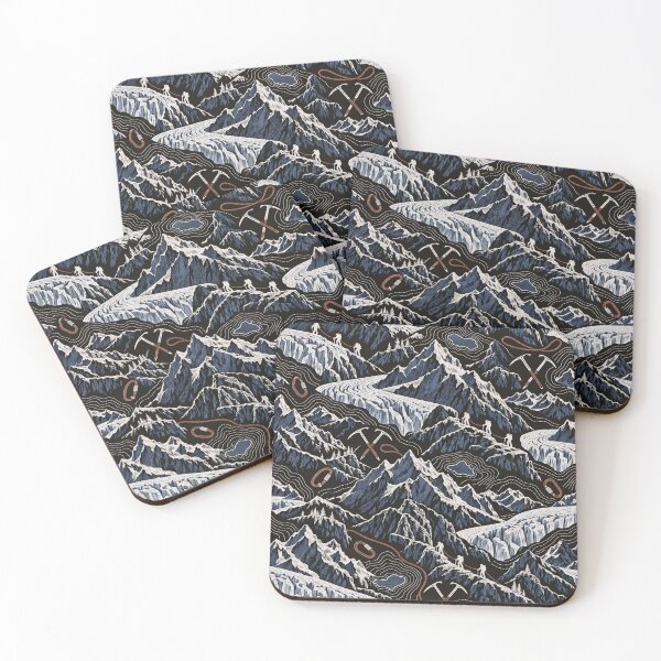 Item preview, Alpine Summit Repeat Peaks Glaciers and Ice Axes | Mountaineering Print designed and sold by StickyGuys.