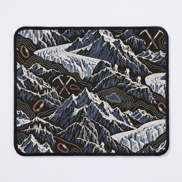 Item preview, Alpine Summit Repeat Peaks Glaciers and Ice Axes | Mountaineering Print designed and sold by StickyGuys.