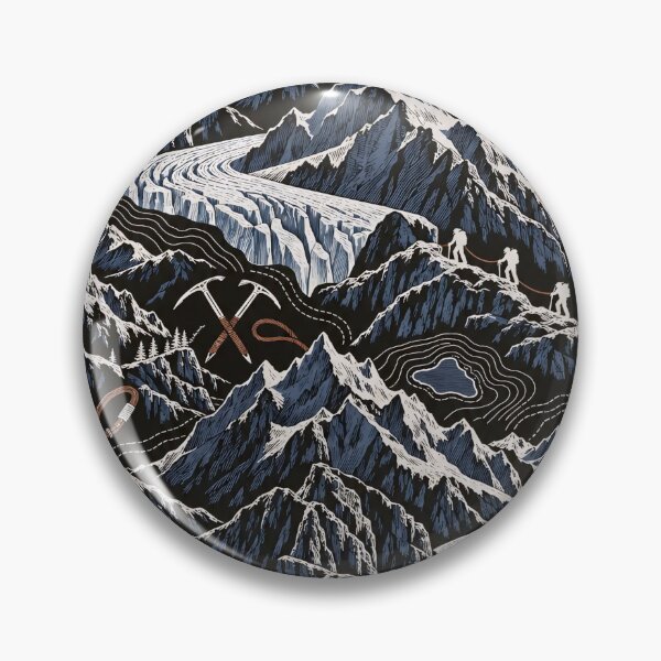 Item preview, Alpine Summit Repeat Peaks Glaciers and Ice Axes | Mountaineering Print designed and sold by StickyGuys.