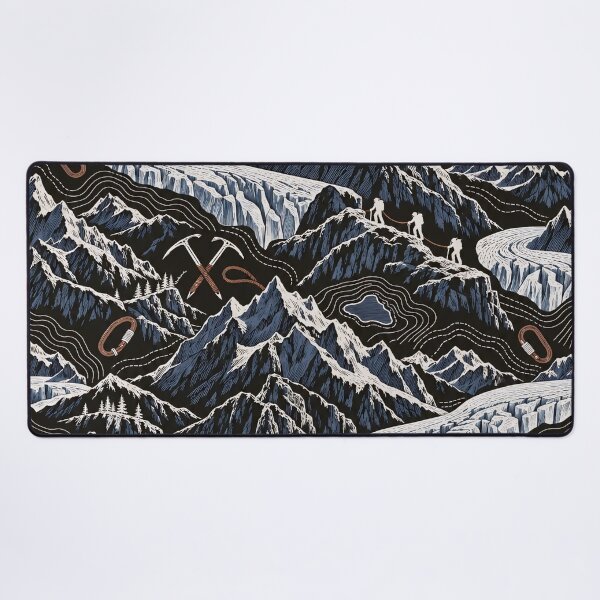 Item preview, Alpine Summit Repeat Peaks Glaciers and Ice Axes | Mountaineering Print designed and sold by StickyGuys.