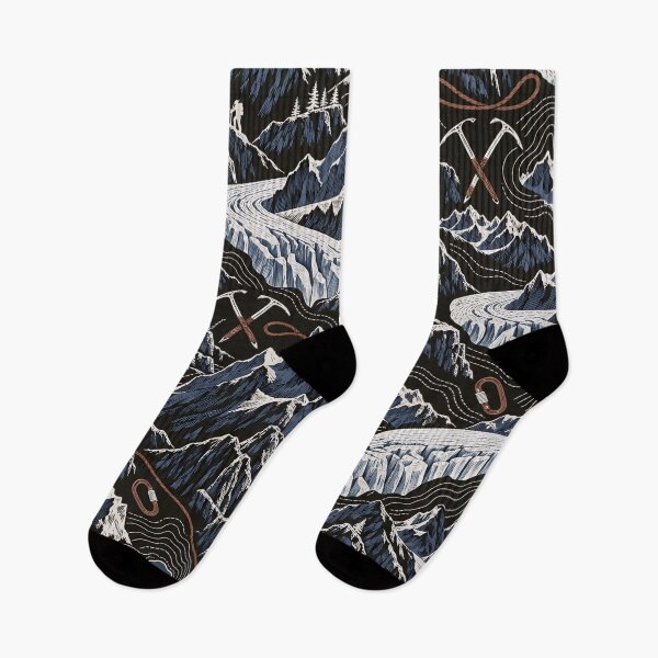 Item preview, Alpine Summit Repeat Peaks Glaciers and Ice Axes | Mountaineering Print designed and sold by StickyGuys.