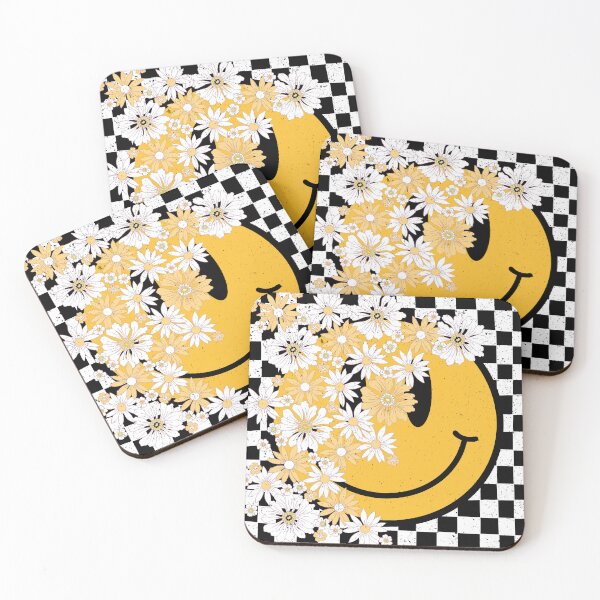Item preview, Good Vibes Smiling Face: 90s Retro Grunge Floral Happy Face designed and sold by Aritxa.