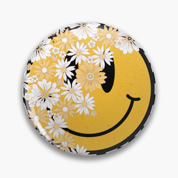 Item preview, Good Vibes Smiling Face: 90s Retro Grunge Floral Happy Face designed and sold by Aritxa.