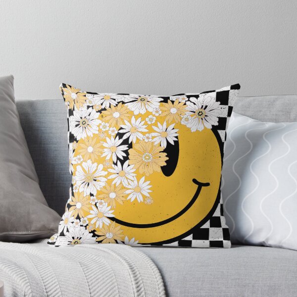 Item preview, Good Vibes Smiling Face: 90s Retro Grunge Floral Happy Face designed and sold by Aritxa.