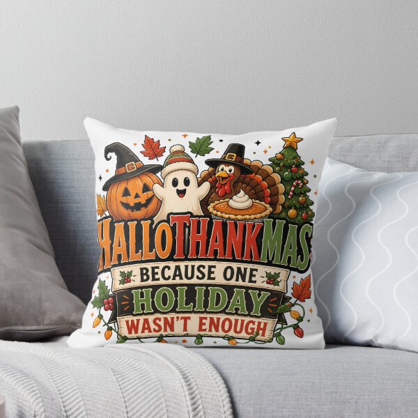 Item preview, Hallothankmas Because One Holiday Wasn't Enough Funny Halloween Thanksgiving Christmas designed and sold by CuteDesignables.