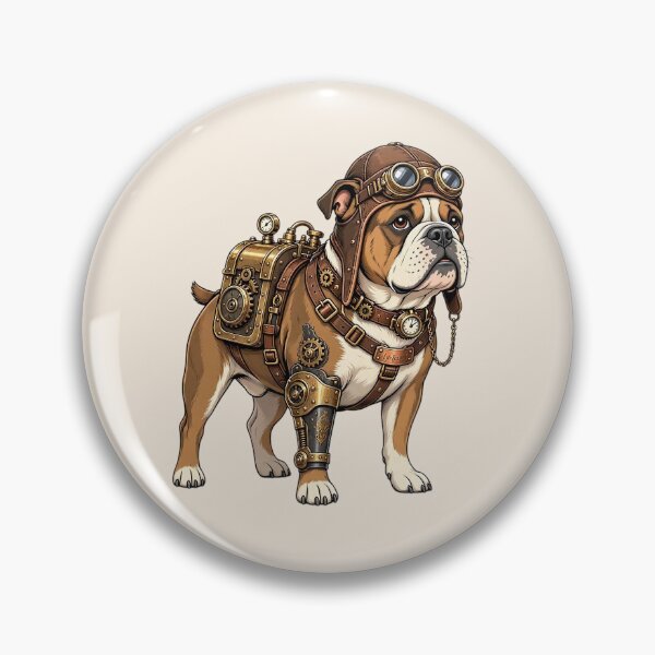 Item preview, Steampunk Dog – Mechanical Dog with Goggles and Gear Backpack designed and sold by SweetLilith.