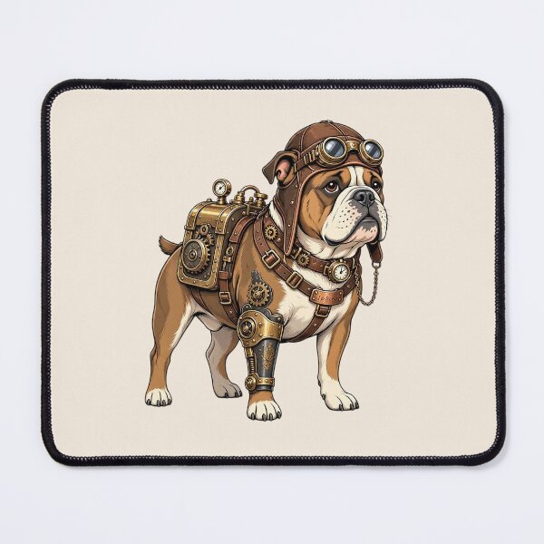 Item preview, Steampunk Dog – Mechanical Dog with Goggles and Gear Backpack designed and sold by SweetLilith.