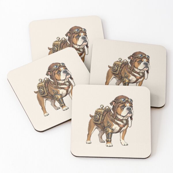 Item preview, Steampunk Dog – Mechanical Dog with Goggles and Gear Backpack designed and sold by SweetLilith.