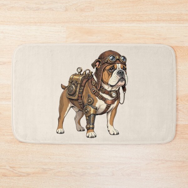 Item preview, Steampunk Dog – Mechanical Dog with Goggles and Gear Backpack designed and sold by SweetLilith.