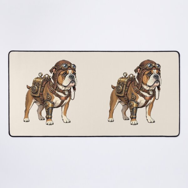Item preview, Steampunk Dog – Mechanical Dog with Goggles and Gear Backpack designed and sold by SweetLilith.