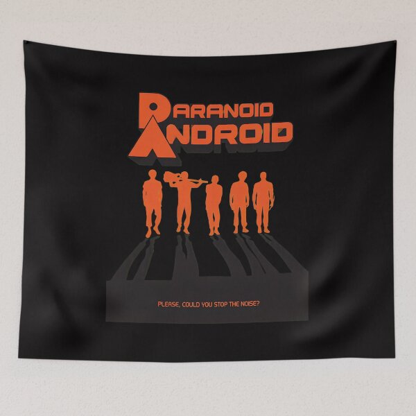 Item preview, Paranoid Android Retro Silhouettes Quote Art designed and sold by ShophiaCrafts.