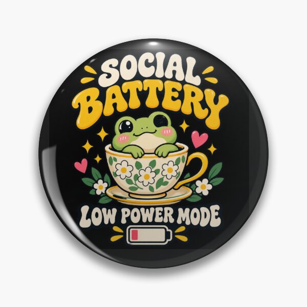Item preview, Social Battery Low Power Mode – Cute Frog designed and sold by Mellowmint-art.