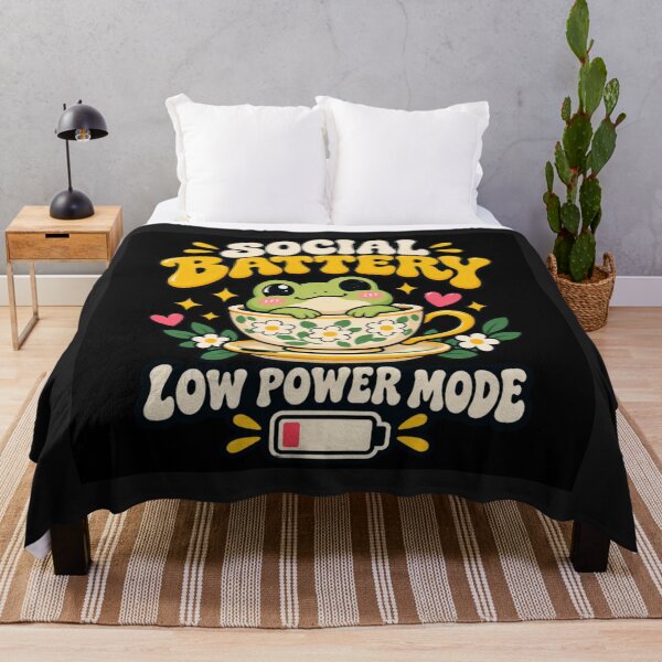 Item preview, Social Battery Low Power Mode – Cute Frog designed and sold by Mellowmint-art.