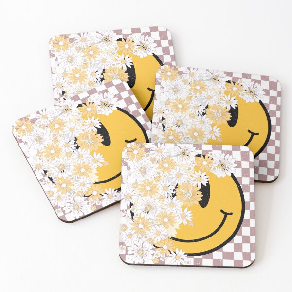 Item preview, Good Vibes Smiling Face: 90s Retro Grunge Floral Happy Face designed and sold by Aritxa.