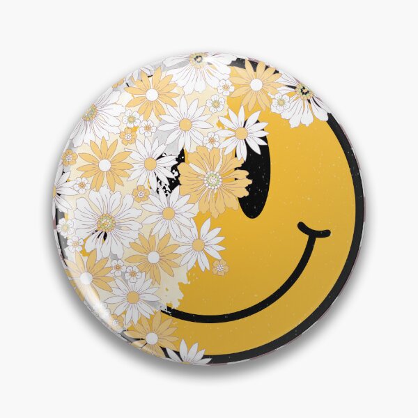 Item preview, Good Vibes Smiling Face: 90s Retro Grunge Floral Happy Face designed and sold by Aritxa.