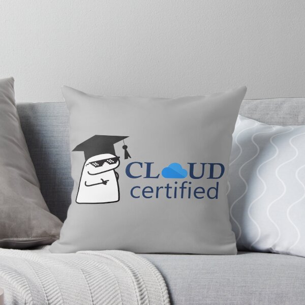Aperçu de l'œuvre Création de mèmes certifiés cloud | Couleurs Microsoft Azure | Autocollants, t-shirts, mugs, sacs à dos, badges, carnets et plus encore créée et vendue par I am Certified Designs.