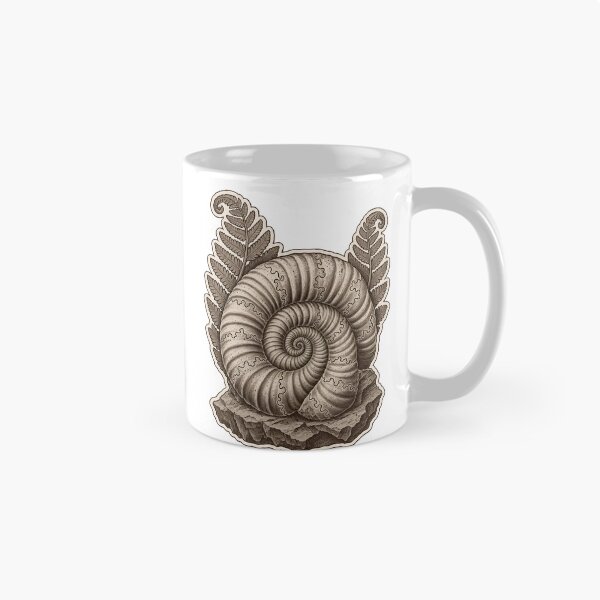 Item preview, Ammonite Specimen Die Cut Fossil Shell and Fern Impression | Geology Natural History Art designed and sold by StickyGuys.