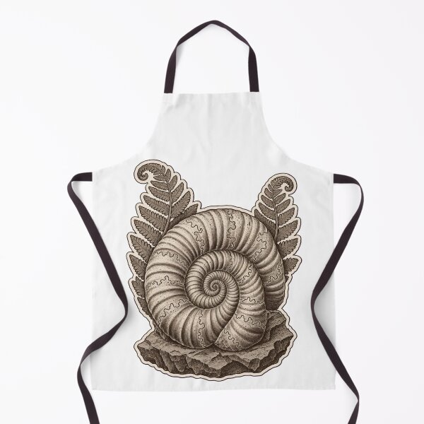Item preview, Ammonite Specimen Die Cut Fossil Shell and Fern Impression | Geology Natural History Art designed and sold by StickyGuys.