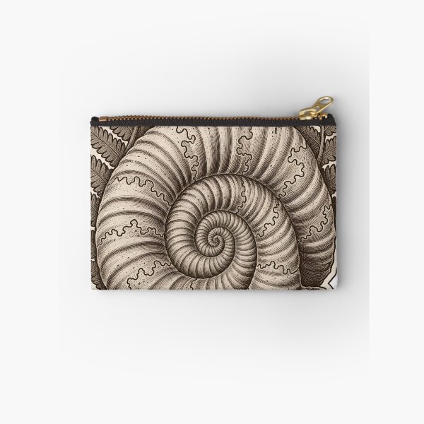 Item preview, Ammonite Specimen Die Cut Fossil Shell and Fern Impression | Geology Natural History Art designed and sold by StickyGuys.