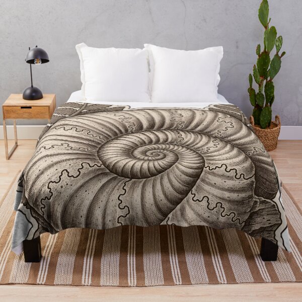 Item preview, Ammonite Specimen Die Cut Fossil Shell and Fern Impression | Geology Natural History Art designed and sold by StickyGuys.
