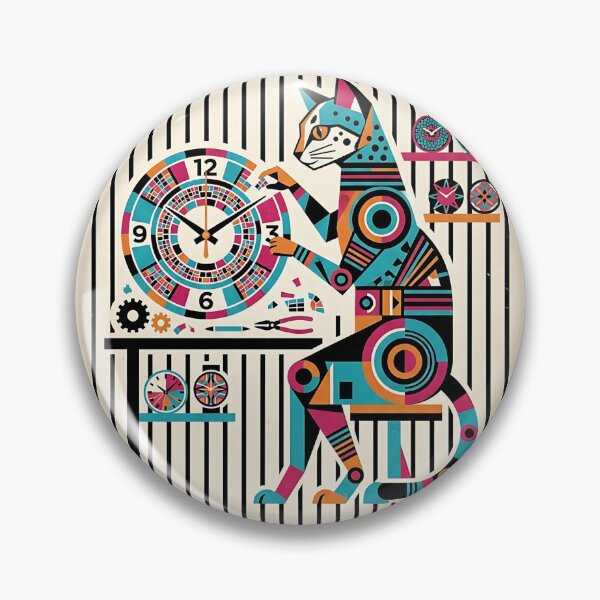 Item preview, Egyptian Mau Mosaic Clockmaker designed and sold by PictoVibe.