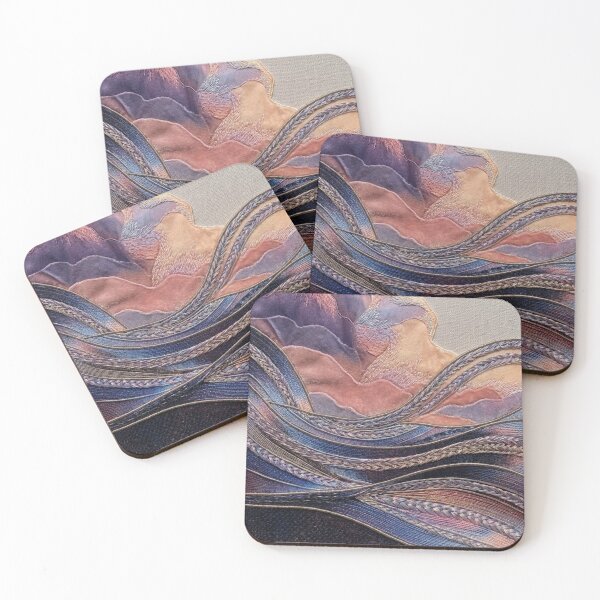 Item preview, Dusk Mountains Textile Art Landscape designed and sold by KingsArtworx 2.