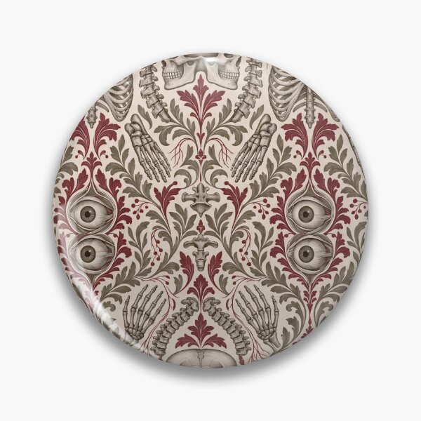 Item preview, Vintage Anatomy Plate Damask Ribcage Bones and Skull | Medical Engraving Repeat designed and sold by StickyGuys.
