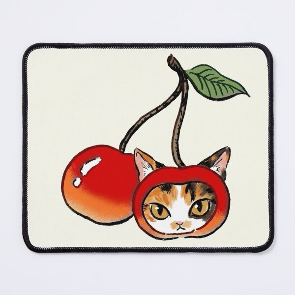 Item preview, Cherry calico cat silly funny designed and sold by goodiefoodie.