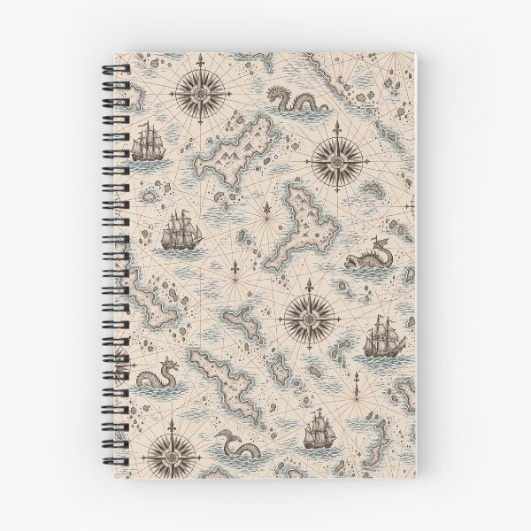 Item preview, Antique Cartography Repeat Compass Roses Rhumb Lines and Sea Monsters | Map Print designed and sold by StickyGuys.