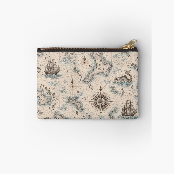 Item preview, Antique Cartography Repeat Compass Roses Rhumb Lines and Sea Monsters | Map Print designed and sold by StickyGuys.