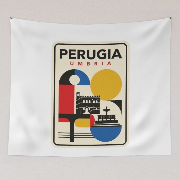 Item preview, Retro Perugia Bauhaus Geometric Skyline designed and sold by k3rstman1.