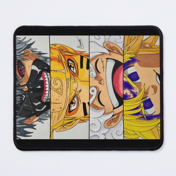 Item preview, Kaneki, Naruto, Luffy and Meliodas (FAN ART) designed and sold by Amanda-Drawing.