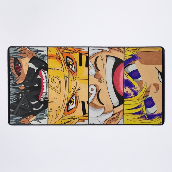 Item preview, Kaneki, Naruto, Luffy and Meliodas (FAN ART) designed and sold by Amanda-Drawing.