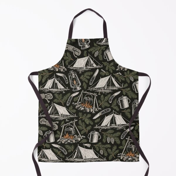 Item preview, Camp Gear Toile Ridge Tents Lanterns and Billy Cans | Camping Repeat Print designed and sold by StickyGuys.