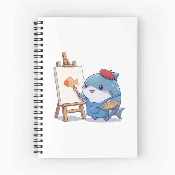 Item preview, Cute Painter Shark Painting Fish designed and sold by Nature's Chibis.